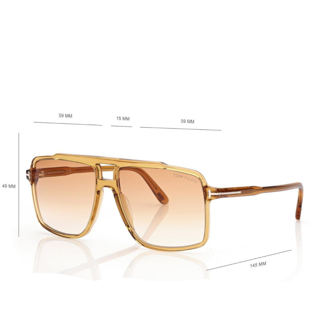 Tom Ford Men Navigator Frame Shiny Yellow Sunglasse
