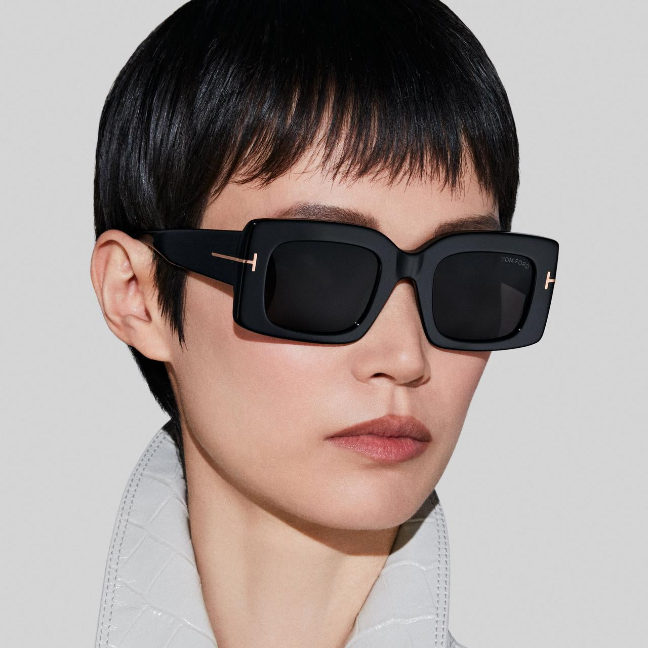 Tom Ford Women Square Frame Storm Black Sunglasses