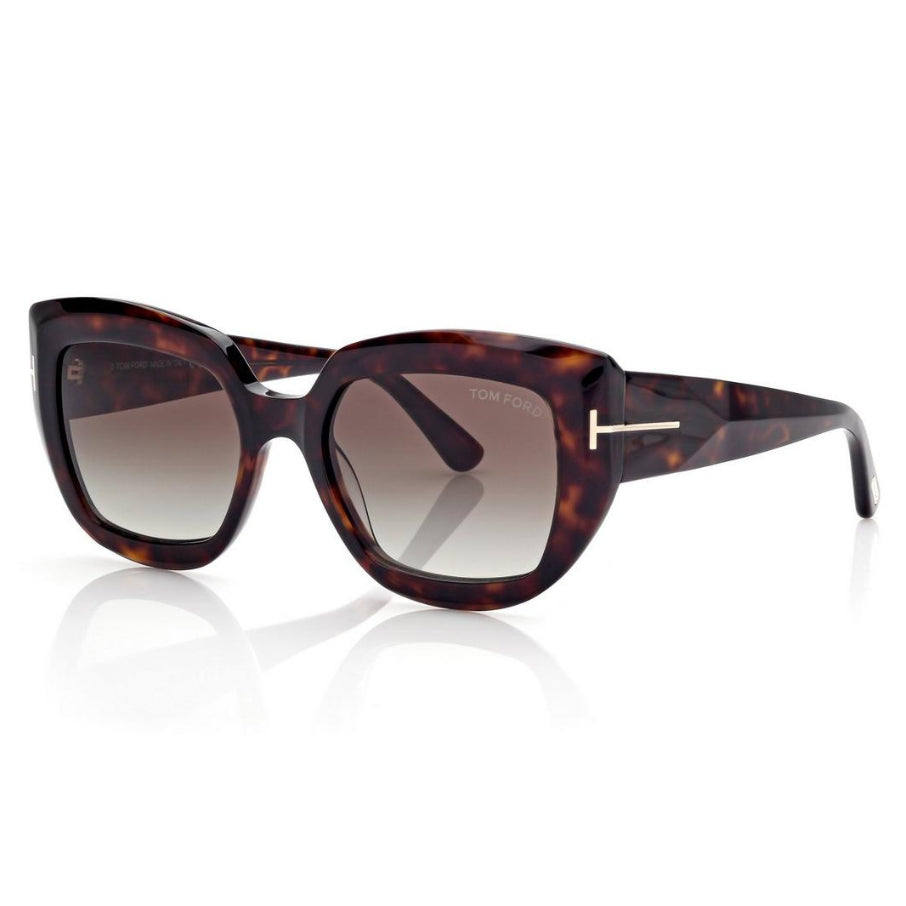 Tom Ford Women Butterfly Frame Dark Havana Sunglasses