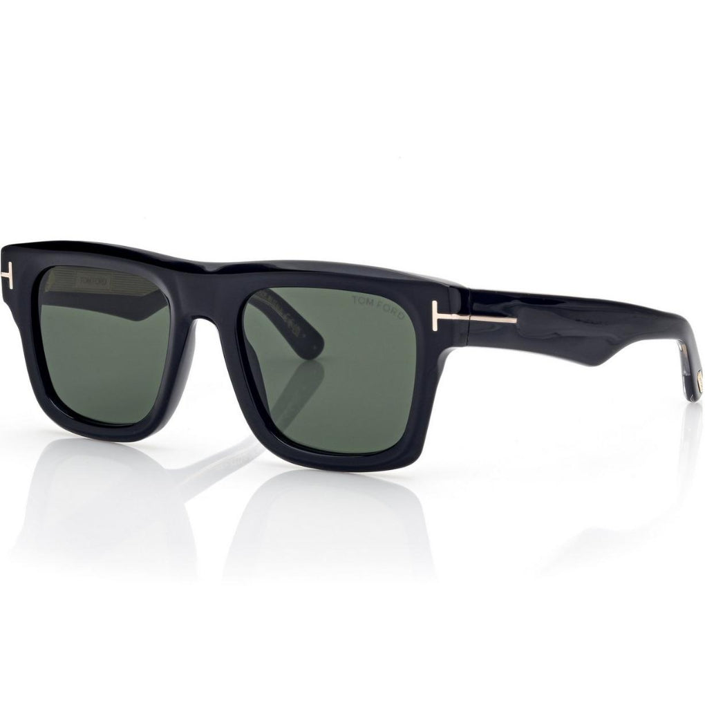 Tom Ford Men Sqaure Frame Shiny Natural Black Sunglasses