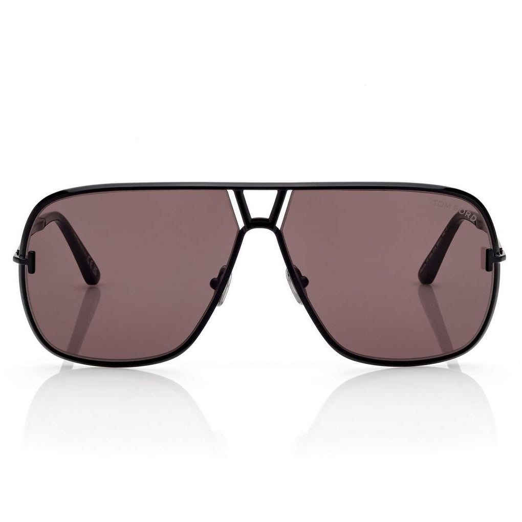 Tom Ford Men Pilot Frame Shiny Ink Black Sunglasses