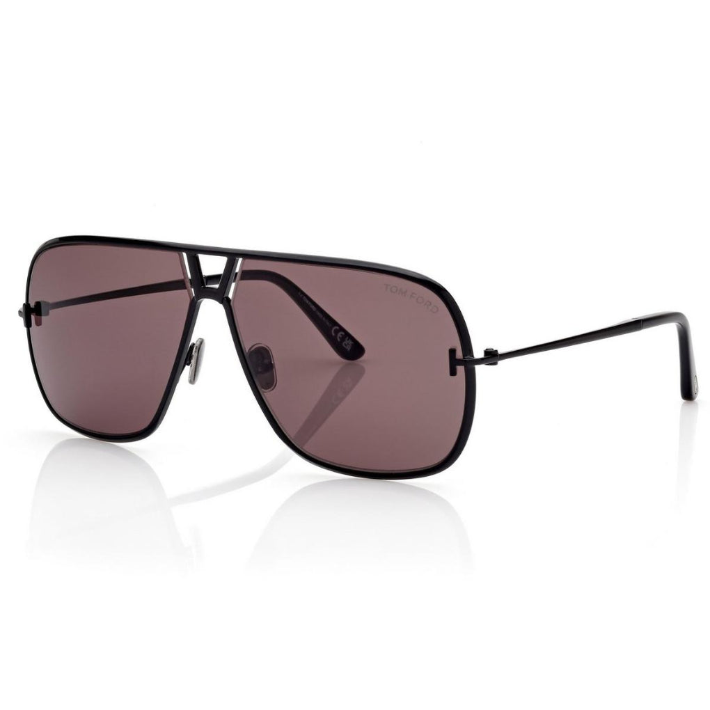 Tom Ford Men Pilot Frame Shiny Ink Black Sunglasses