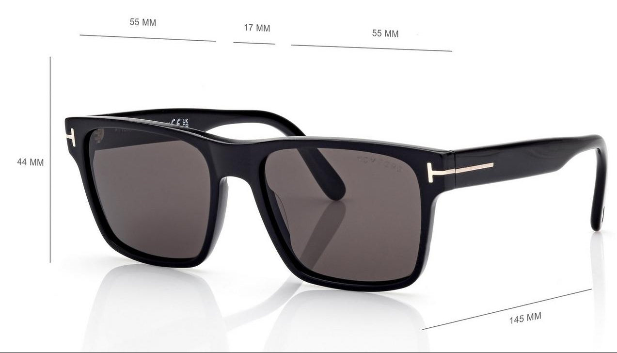 Tom Ford Women Rectangle Frame Black Sunglasses