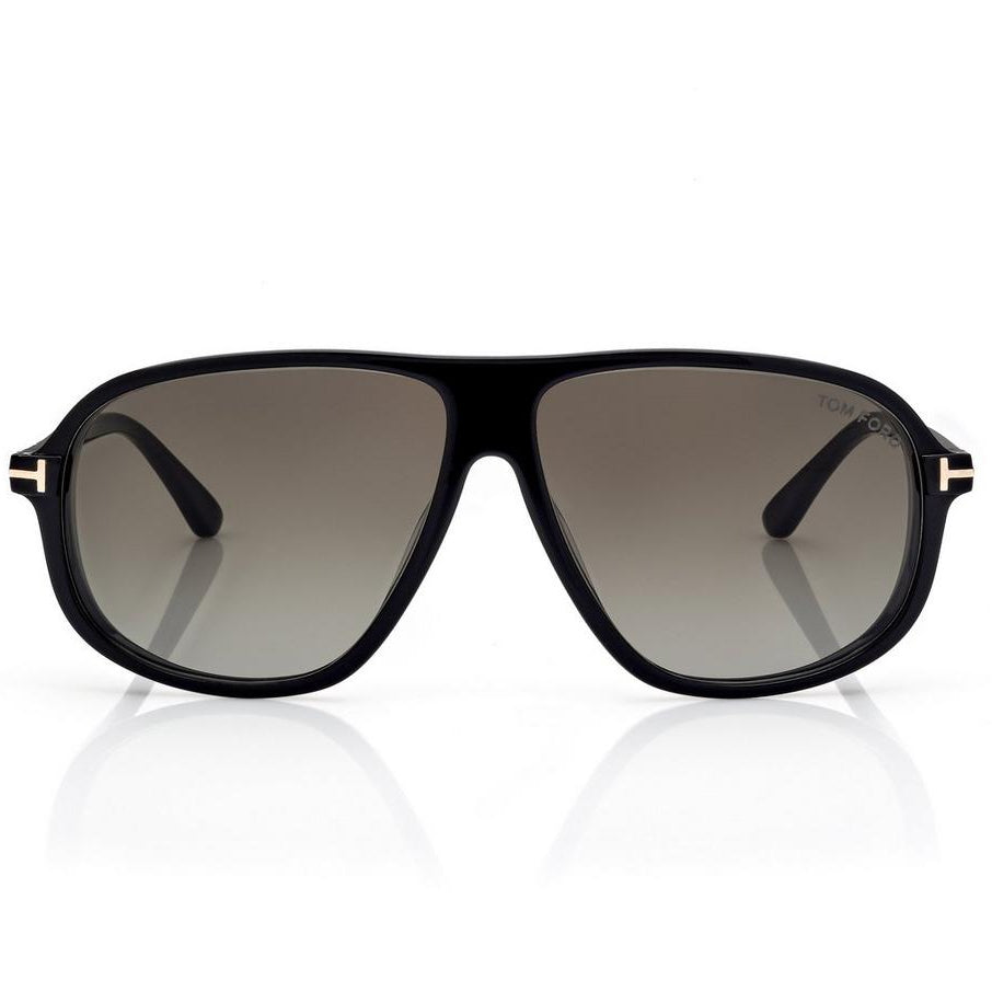 Tom Ford Women Pilot Frame Shine Black Sunglasses