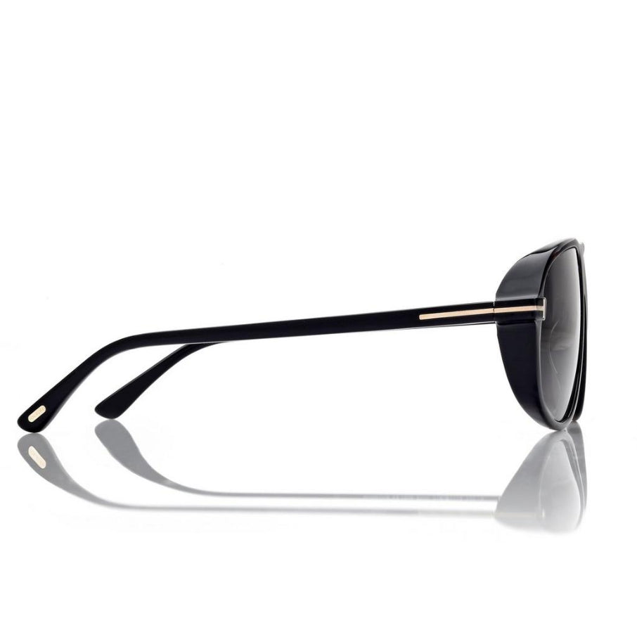 Tom Ford Women Pilot Frame Shine Black Sunglasses