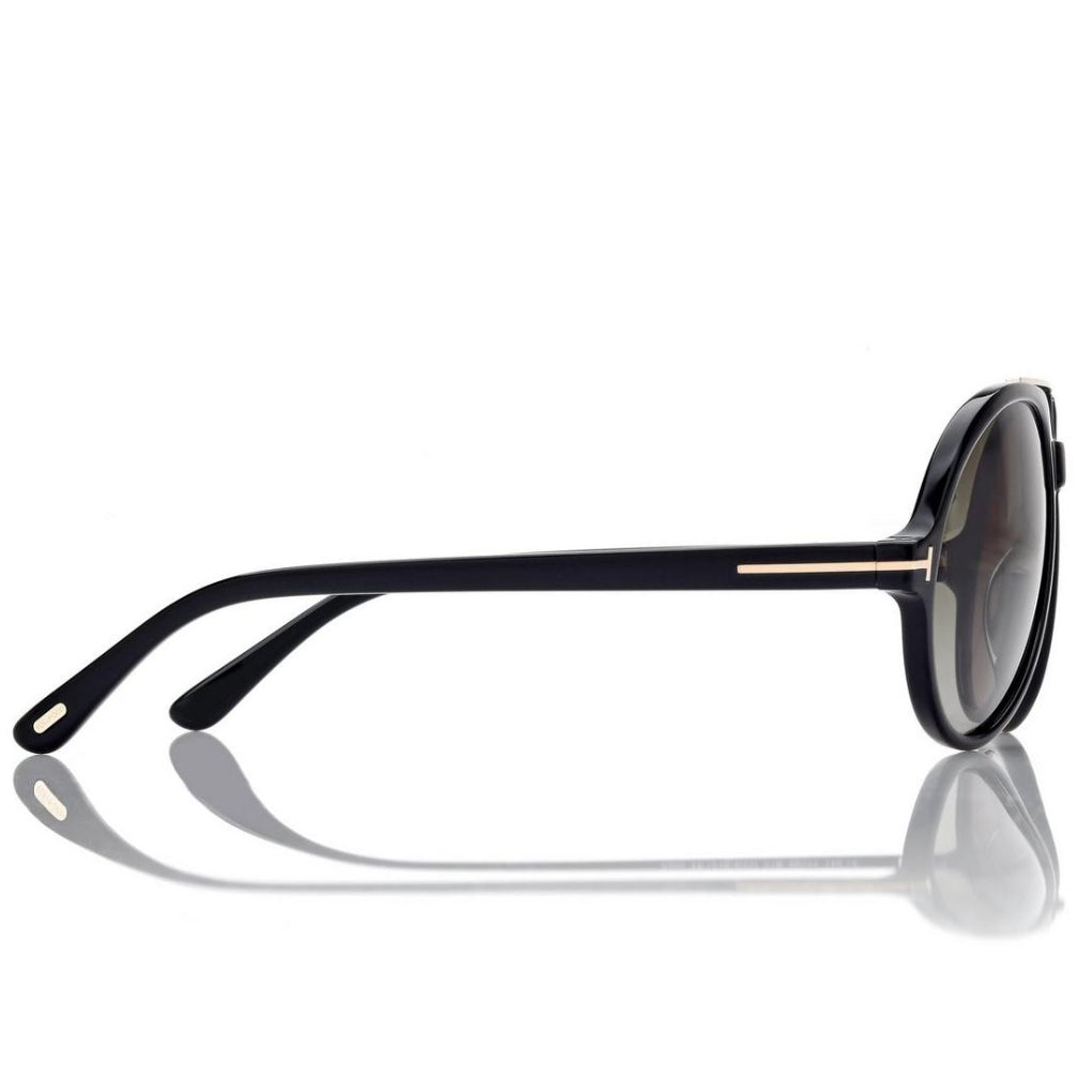 Tom Ford Men Pilot Frame Matt Shiny Black Sunglasse