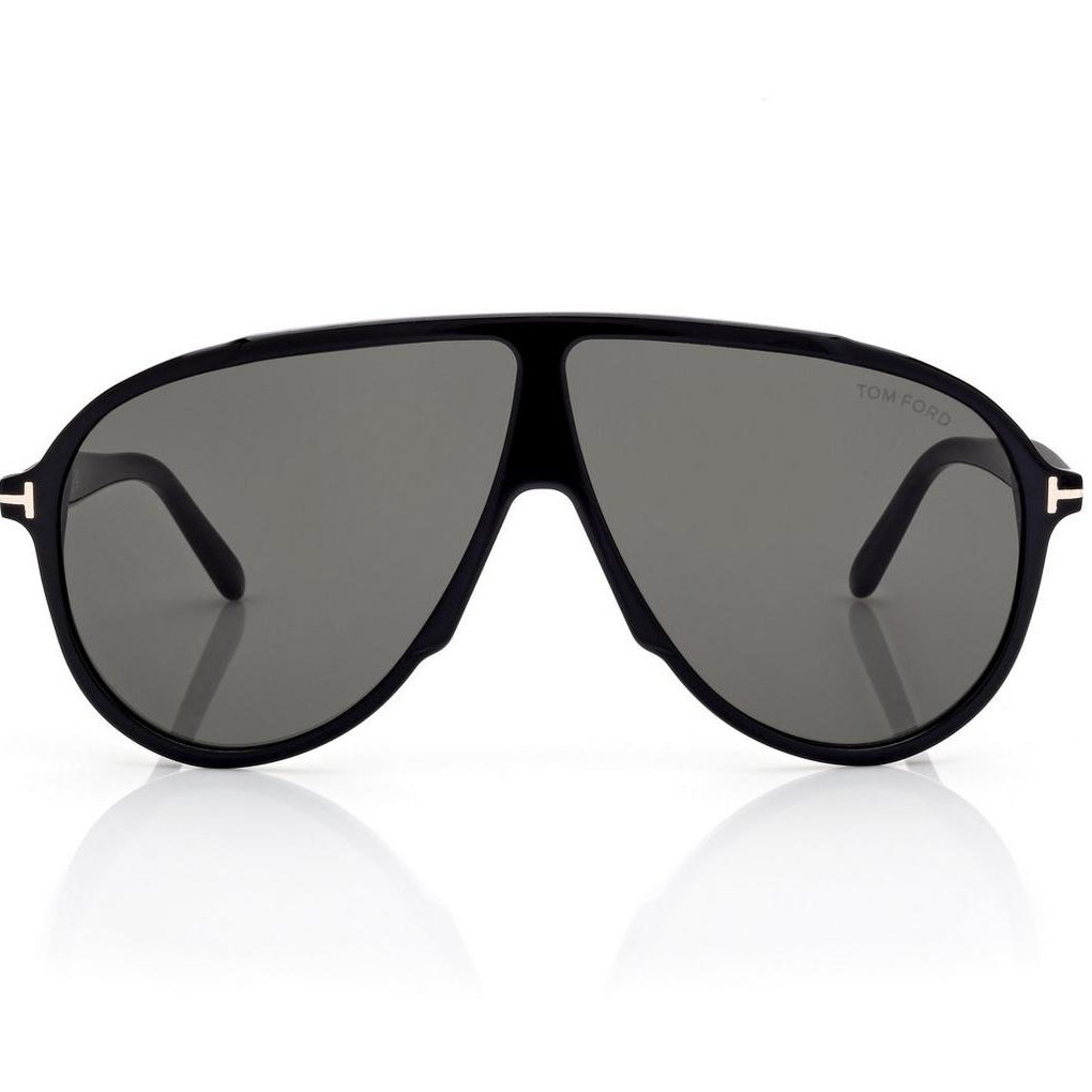 Tom Ford Men Mask Frame Shiny Matte Black Sunglasses