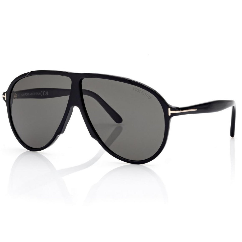 Tom Ford Men Mask Frame Shiny Matte Black Sunglasses