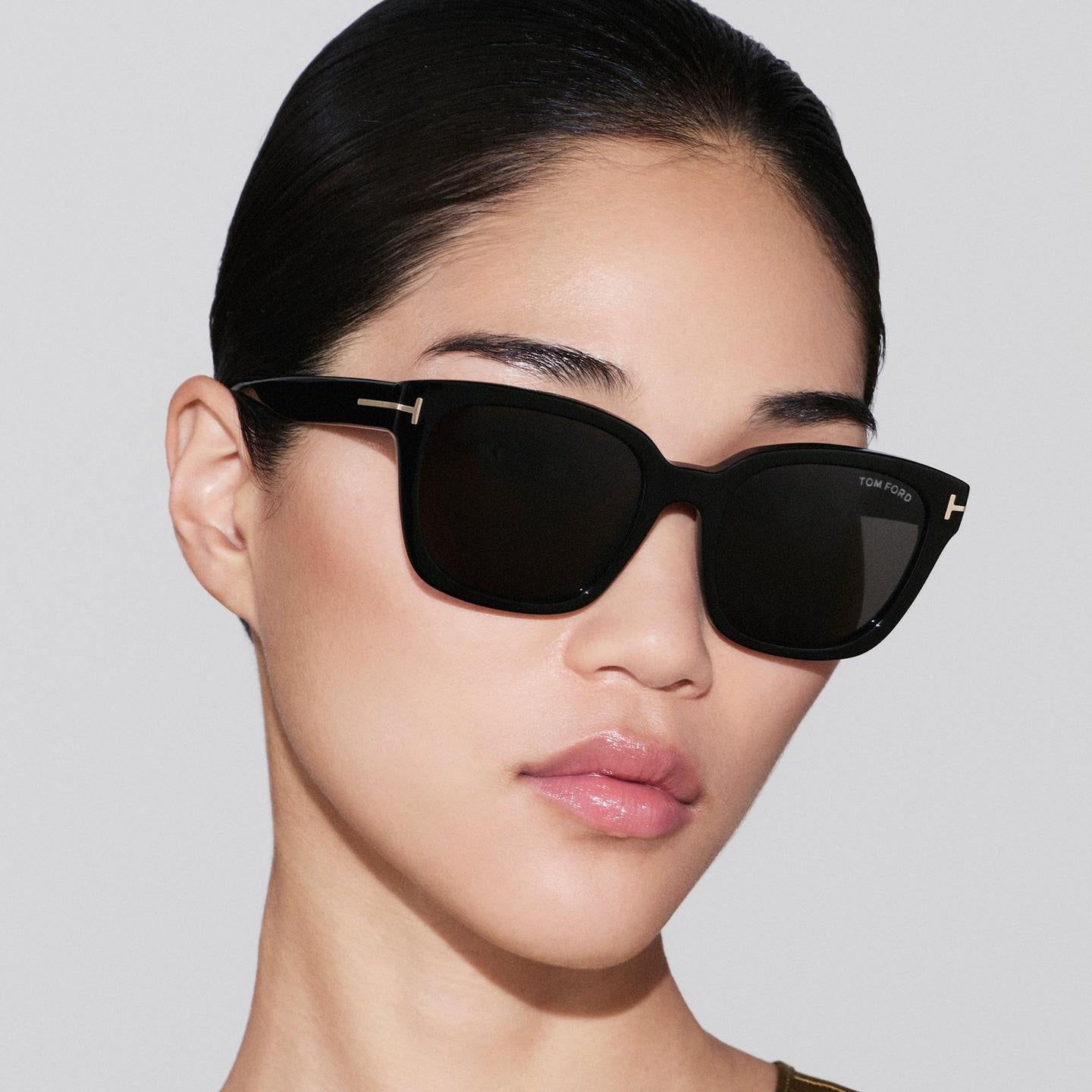 Tom Ford Women Cat Eye Frame Black Sunglasses