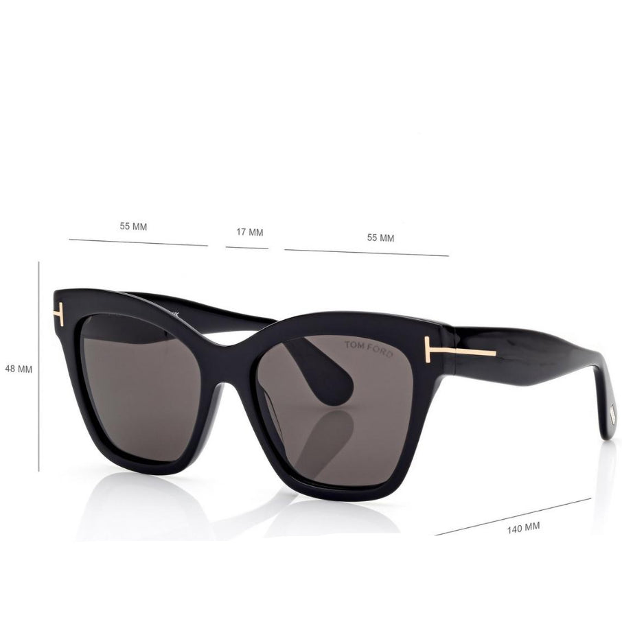 Tom Ford Women Butterfly  Frame Lava Black Sunglasses