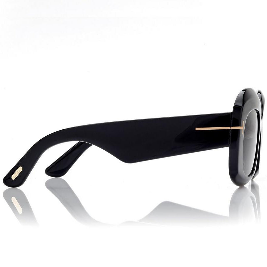 Tom Ford Women Square Frame Antique Black Sunglasses
