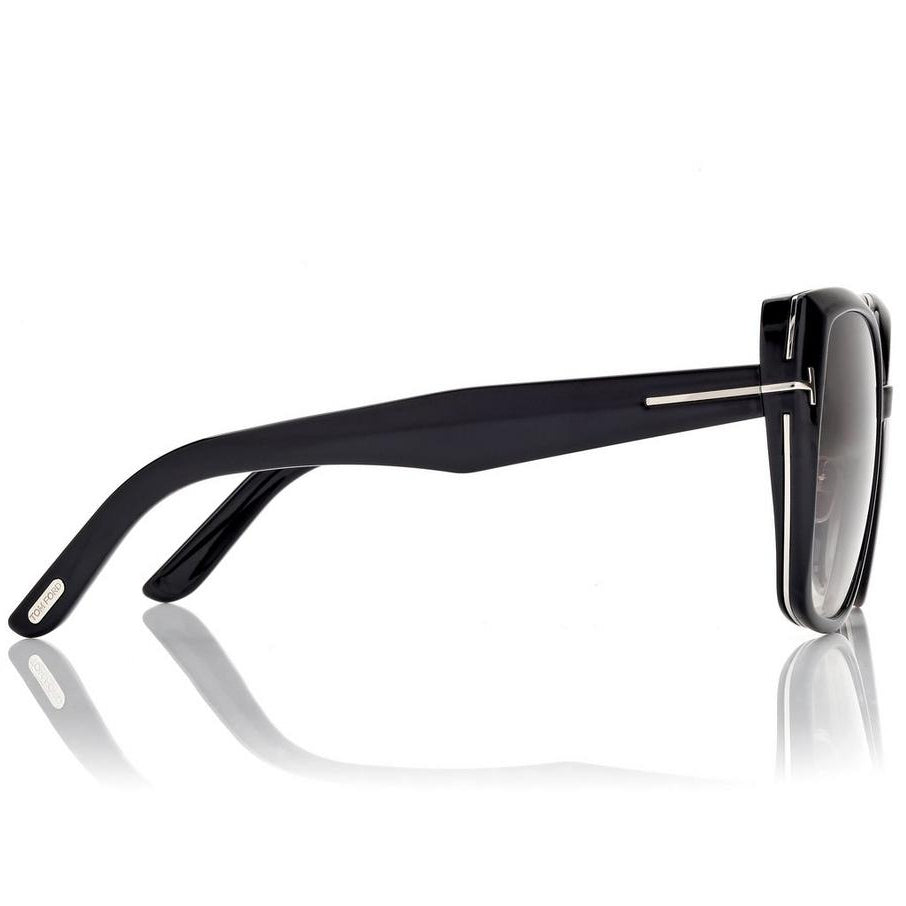Tom Ford Women Cat Eye Frame Pure Black Sunglasses