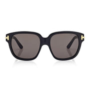 Tom Ford Women Square Frame Pitch Black Sunglasses