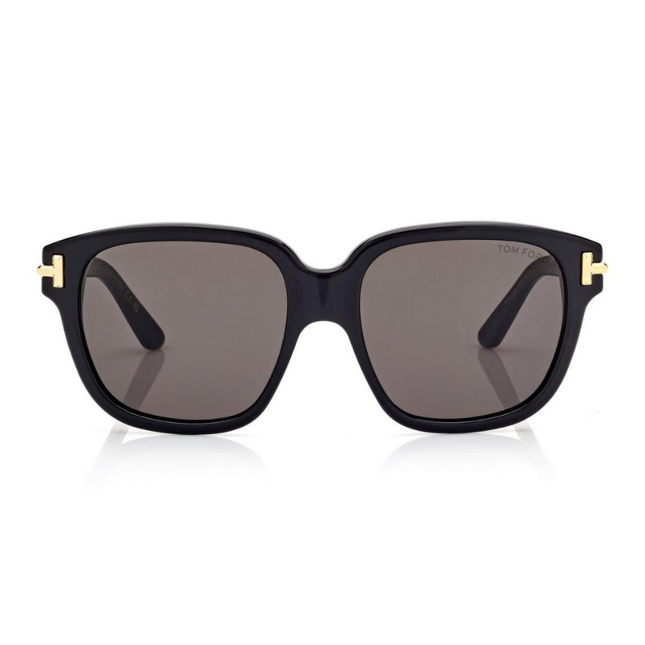 Tom Ford Women Square Frame Pitch Black Sunglasses