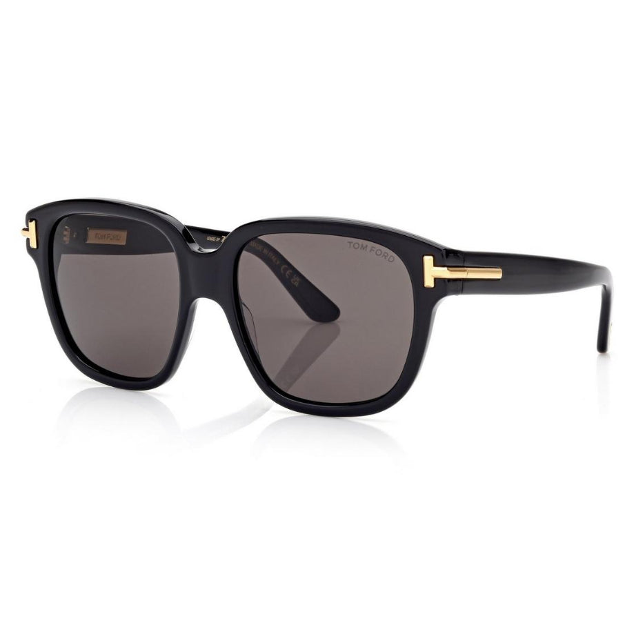 Tom Ford Women Square Frame Pitch Black Sunglasses