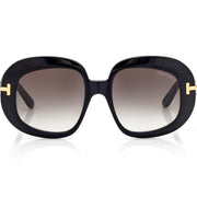Tom Ford Women Round Frame Espresso Black Sunglasses