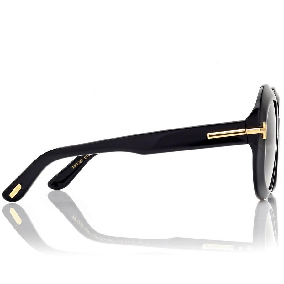 Tom Ford Women Round Frame Espresso Black Sunglasses