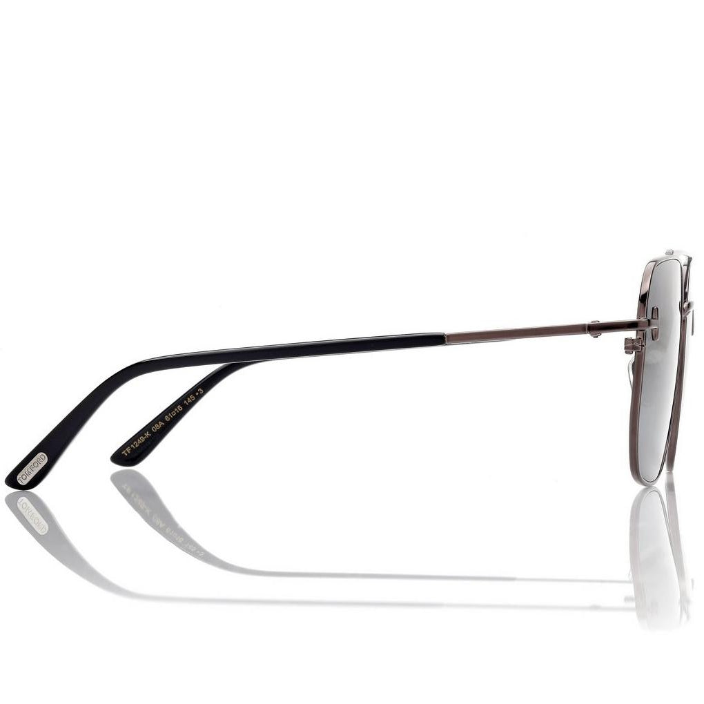 Tom Ford Men Navigator Frame Shiny Gunmetal Sunglasses