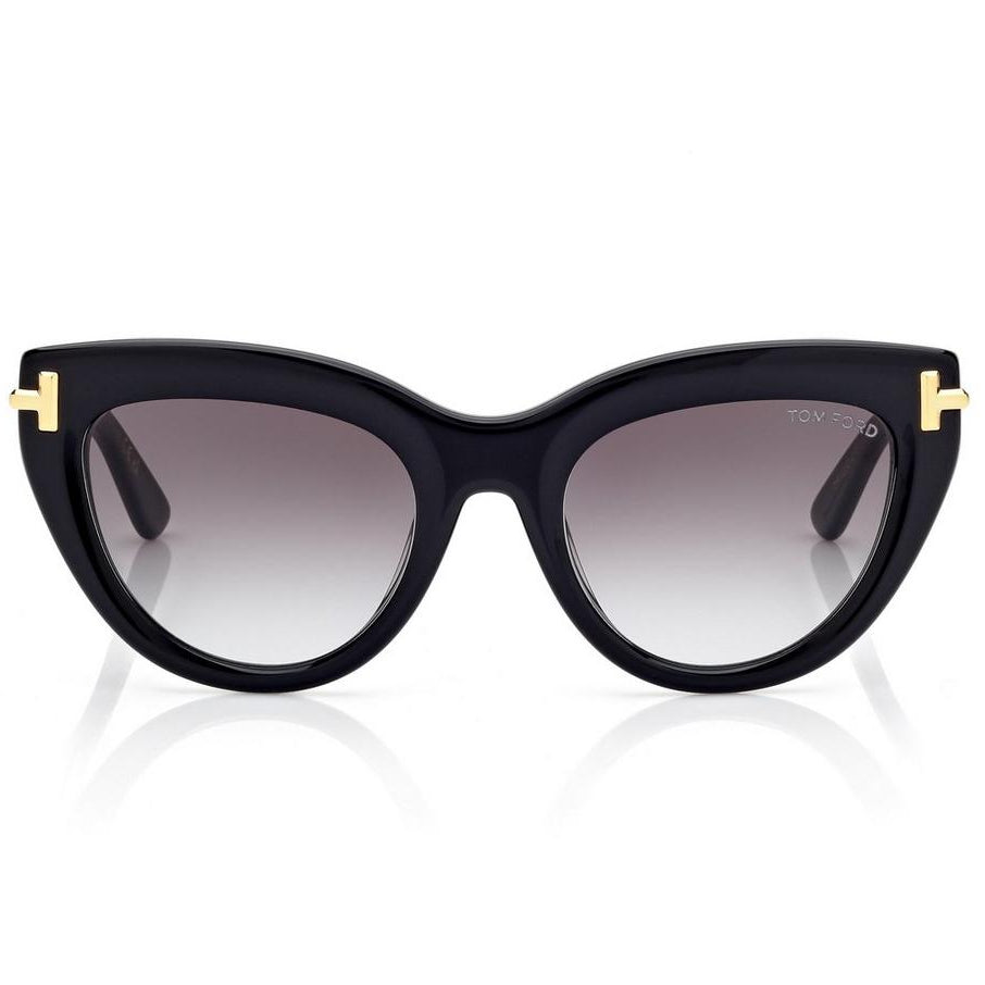 Tom Ford Women Cat-Eye Frame Shiny Black Sunglasses