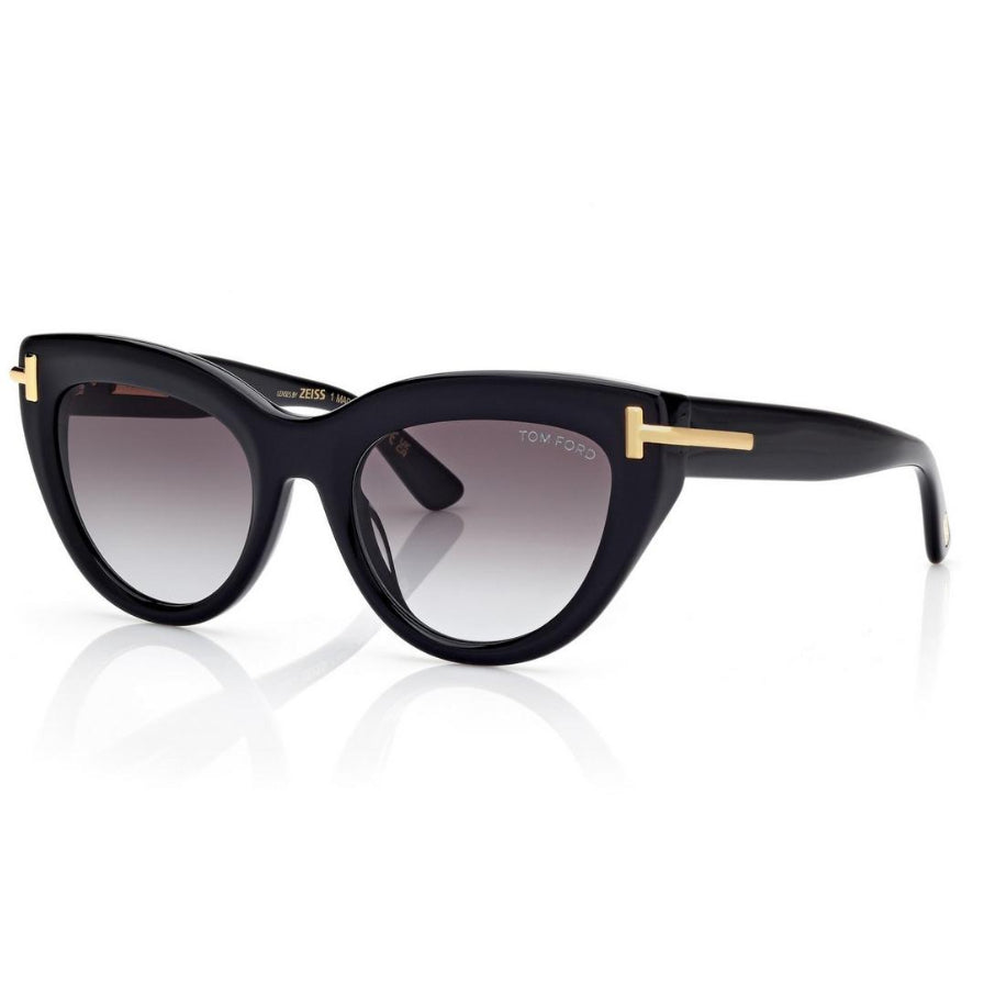 Tom Ford Women Cat-Eye Frame Shiny Black Sunglasses