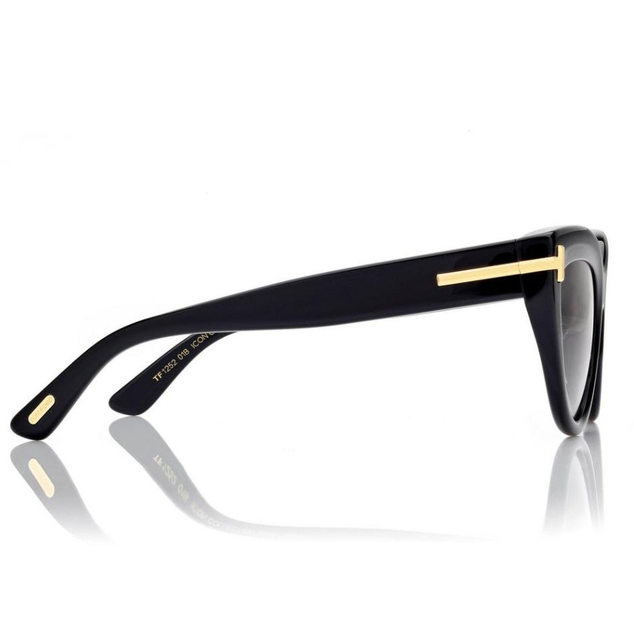 Tom Ford Women Cat-Eye Frame Shiny Black Sunglasses