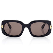 Tom Ford Women Rectangular Frame Shiny Dusty Black Sunglasses
