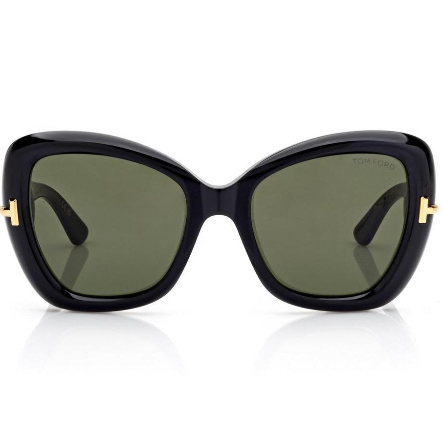 Tom Ford Women Butterfly Frame Shiny Black Sunglasses