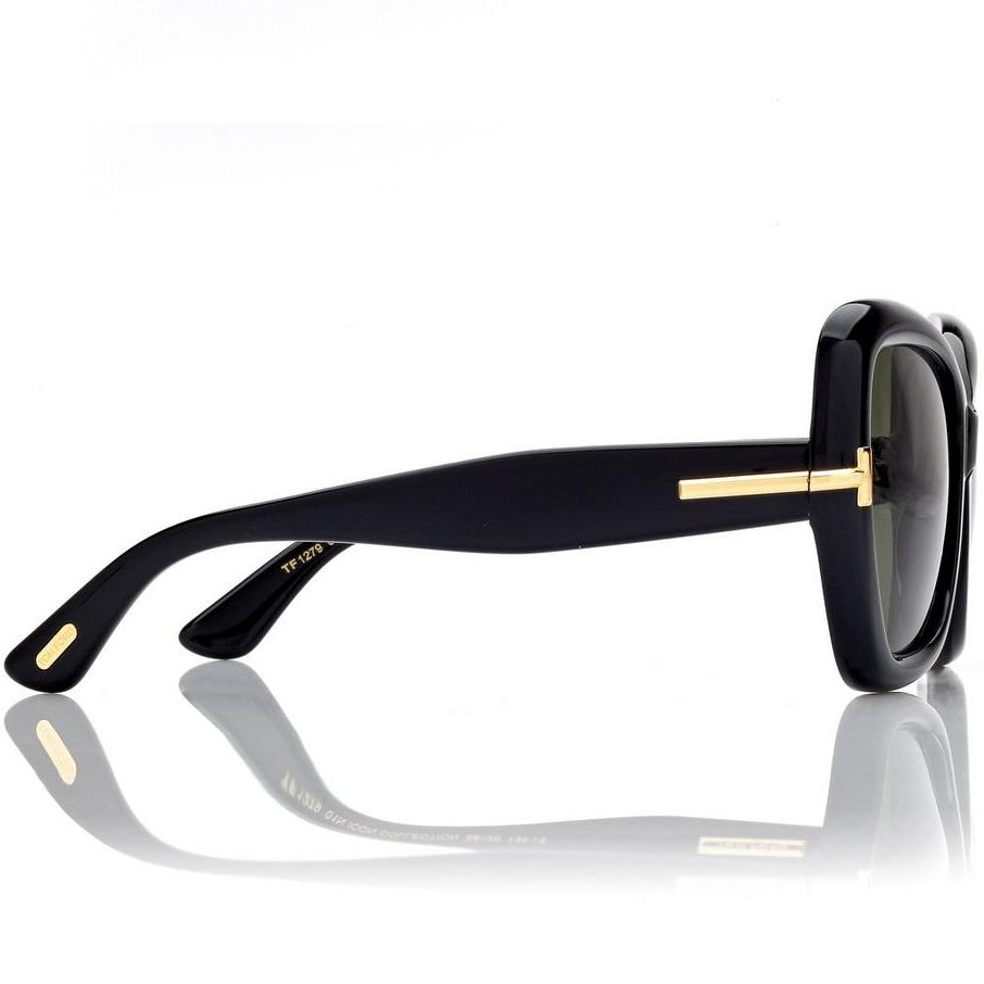 Tom Ford Women Butterfly Frame Shiny Black Sunglasses