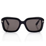 Tom Ford Women Square Frame Metallic Black Sunglasses