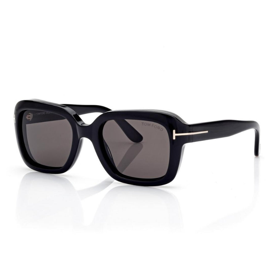 Tom Ford Women Square Frame Metallic Black Sunglasses