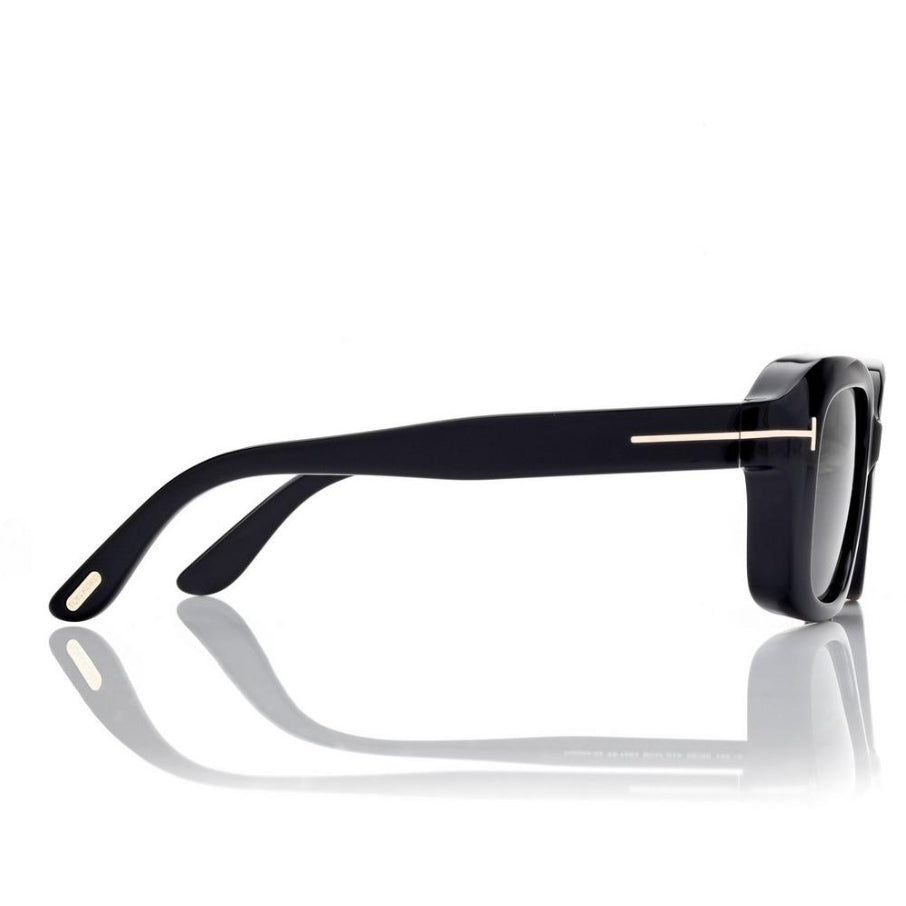 Tom Ford Women Square Frame Metallic Black Sunglasses