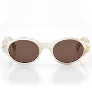 Tom Ford Men Round Frame Coloured Horn Sunglasse
