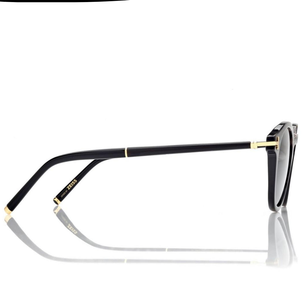 Tom Ford Men Round Frame Black Horn Sunglasse