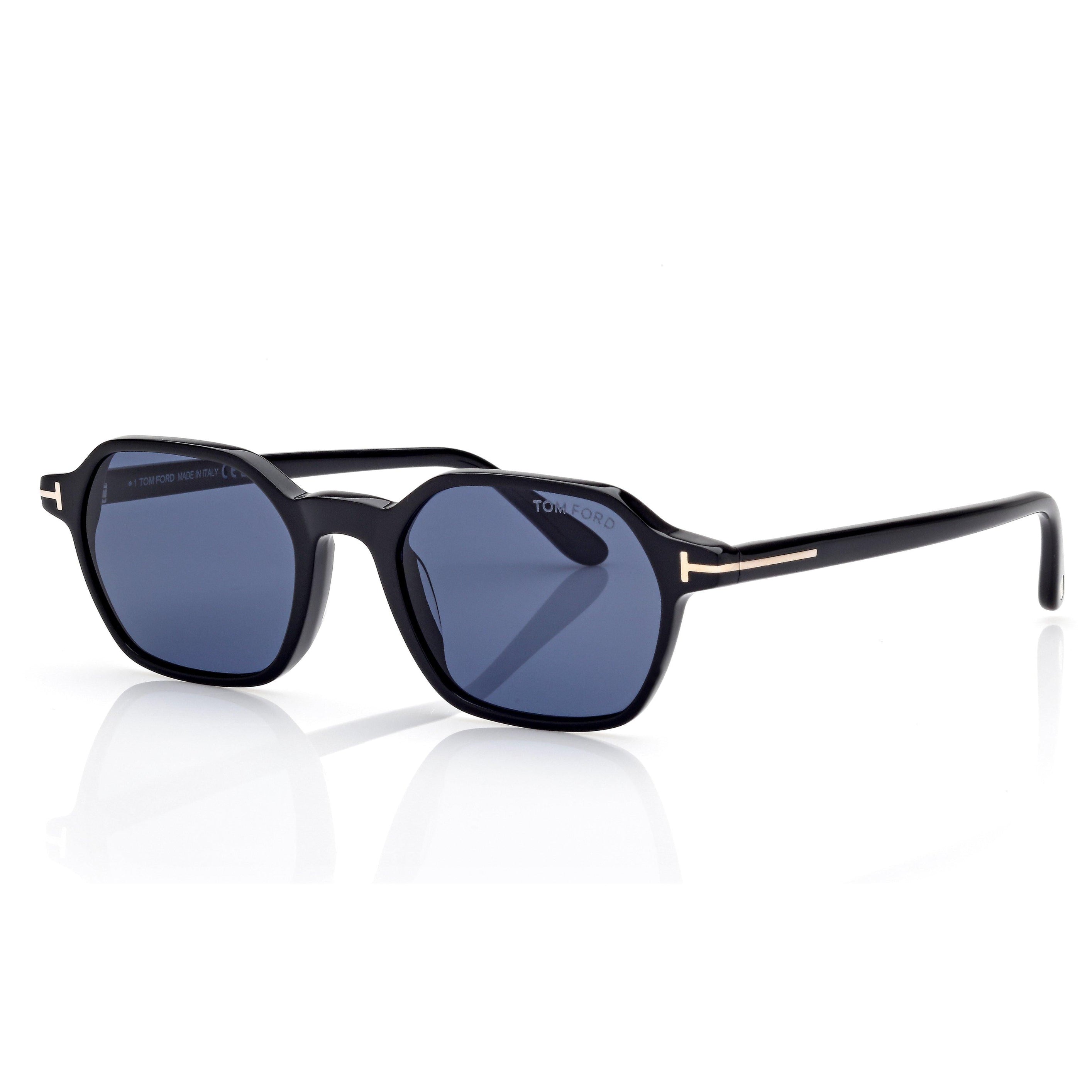 Tom Ford Men Square Frame Ebony Sunglasses
