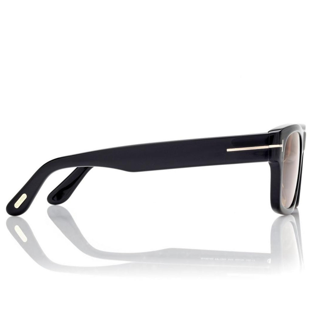Tom Ford Men Round Square Frame Shiny Smoky Black Sunglasse