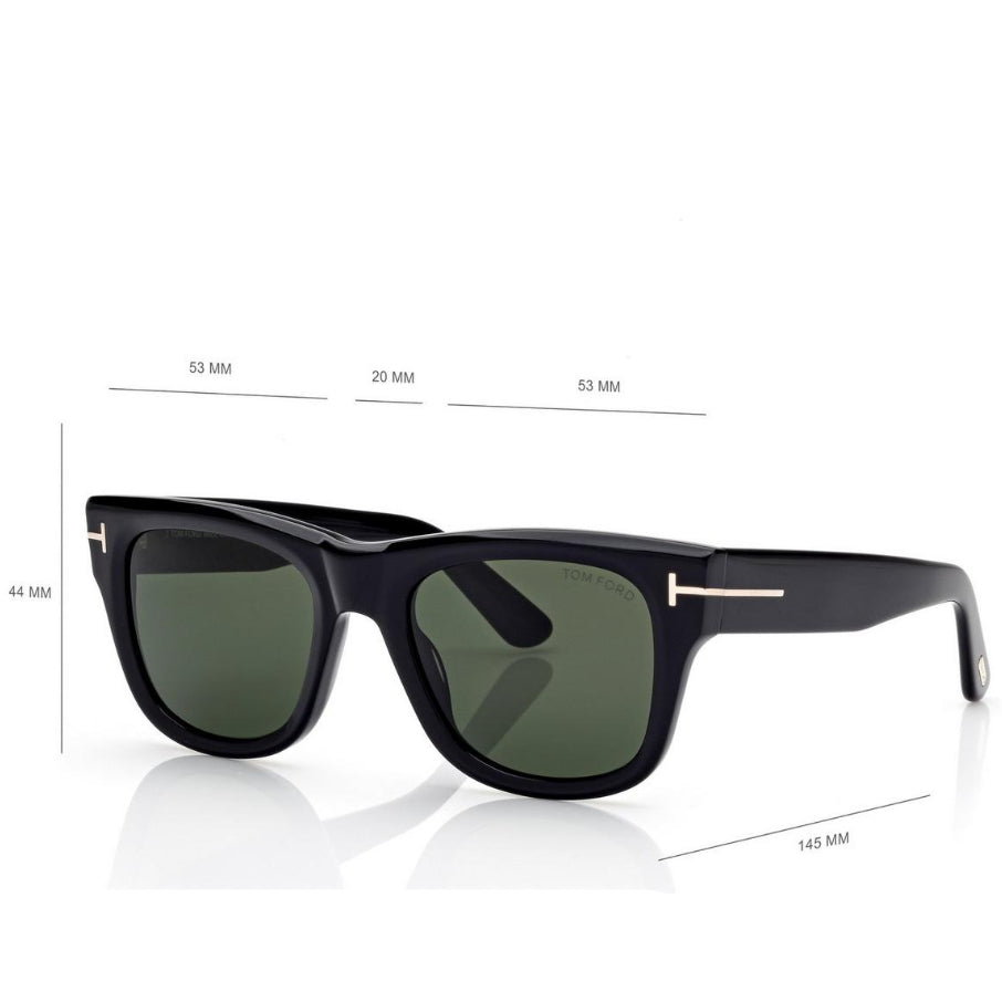 Tom Ford Men Sqaure Frame Dark Black Sunglasse
