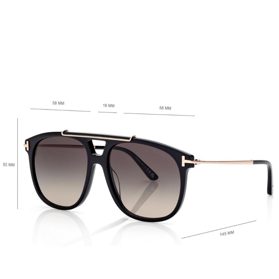 Tom Ford Women Pilot Frame Black Sunglasse