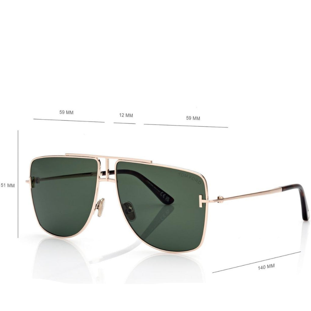 Tom Ford Men Navigator Frame Rose Gold Sunglasse