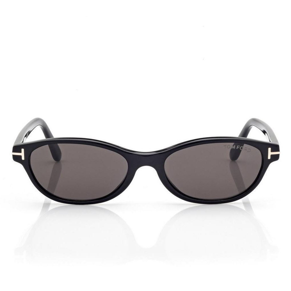 Tom Ford Women Oval Frame Matte Black Sunglasses
