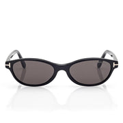 Tom Ford Women Oval Frame Matte Black Sunglasses