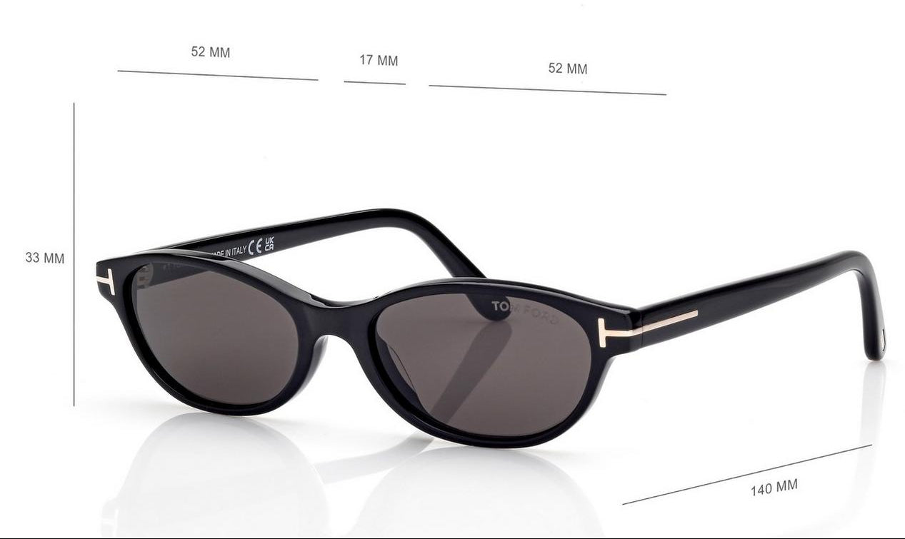 Tom Ford Women Oval Frame Matte Black Sunglasses