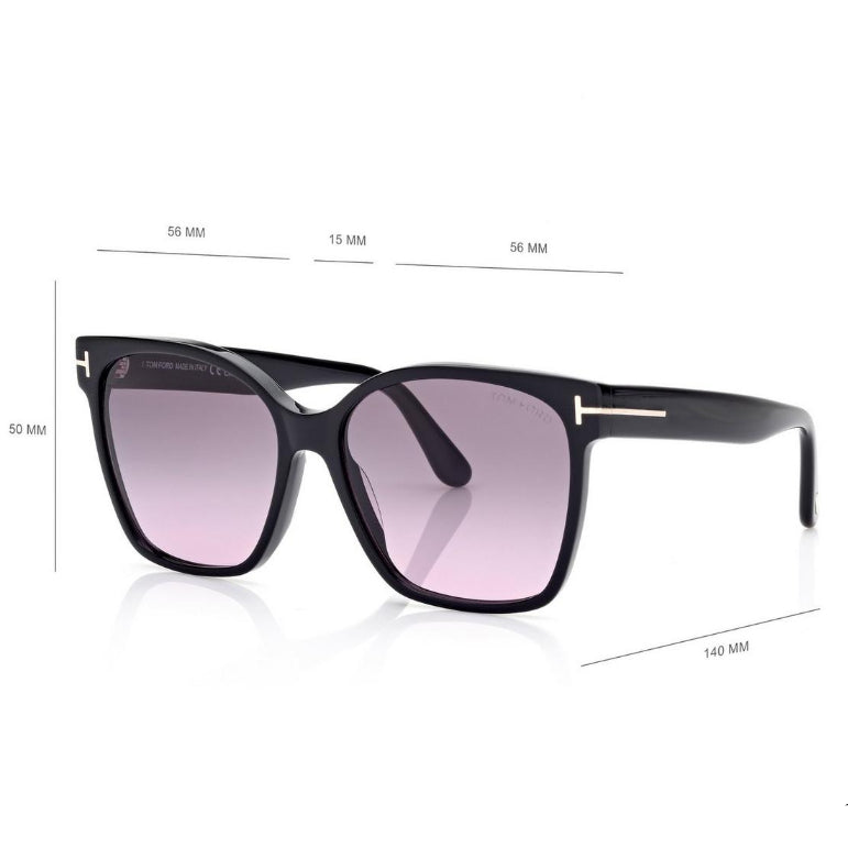 Tom Ford Women Butterfly Frame Volcanic Black Sunglasses