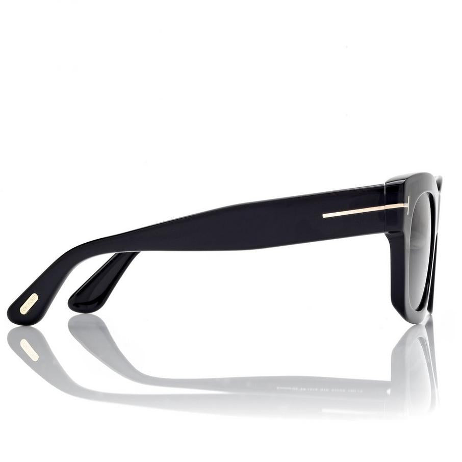 Tom Ford Women Square Frame Espresso Black Sunglasses