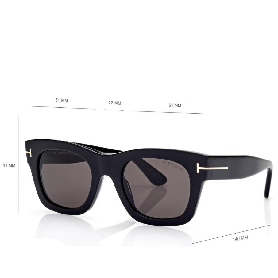 Tom Ford Women Square Frame Espresso Black Sunglasses