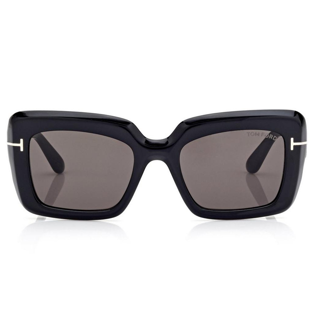 Tom Ford Women Cat Eye Frame Lava Black Sunglasses