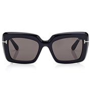 Tom Ford Women Cat Eye Frame Lava Black Sunglasses