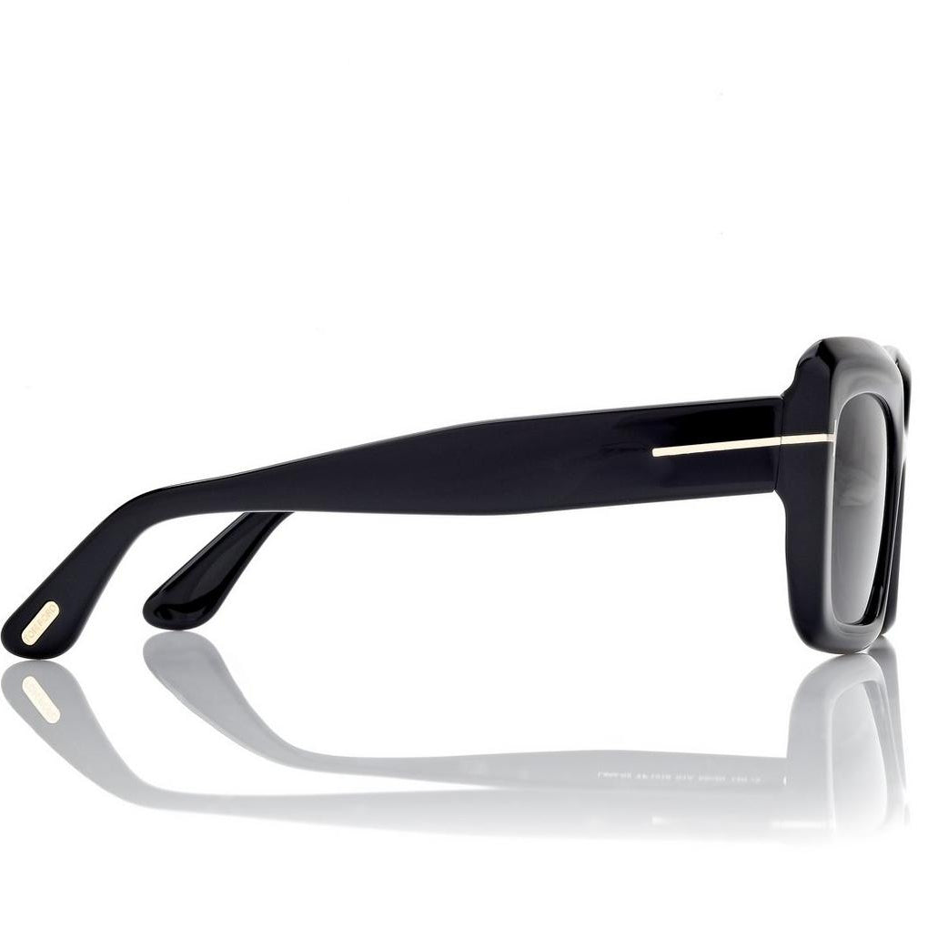 Tom Ford Women Cat Eye Frame Lava Black Sunglasses