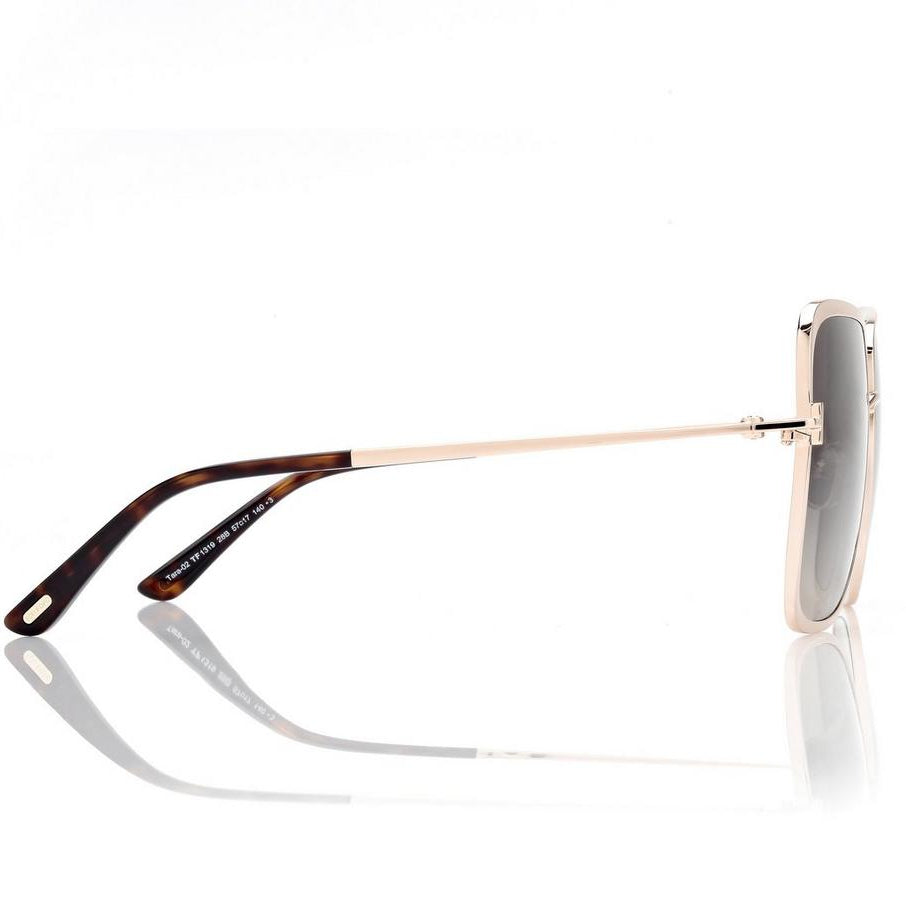 Tom Ford Women Square Frame Rode Gold Sunglasses