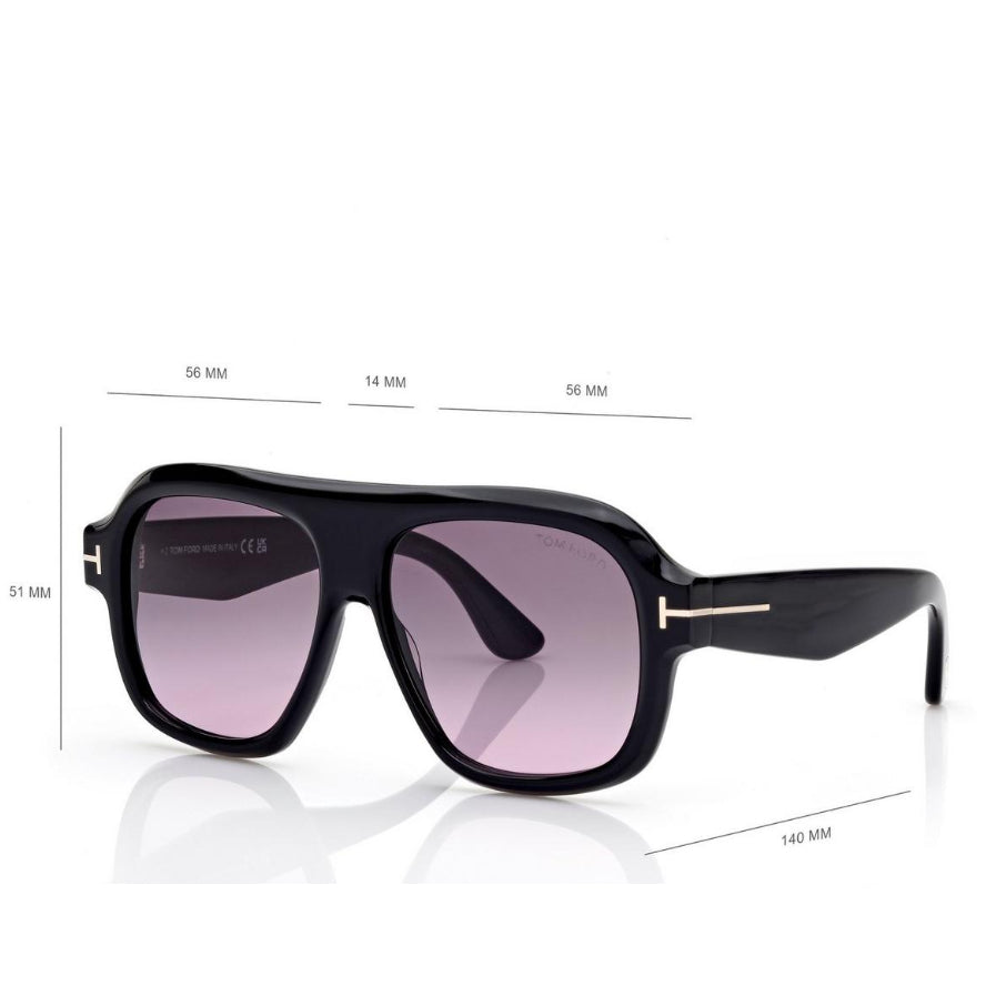 Tom Ford Women pilot Frame Coil Black Sunglasses