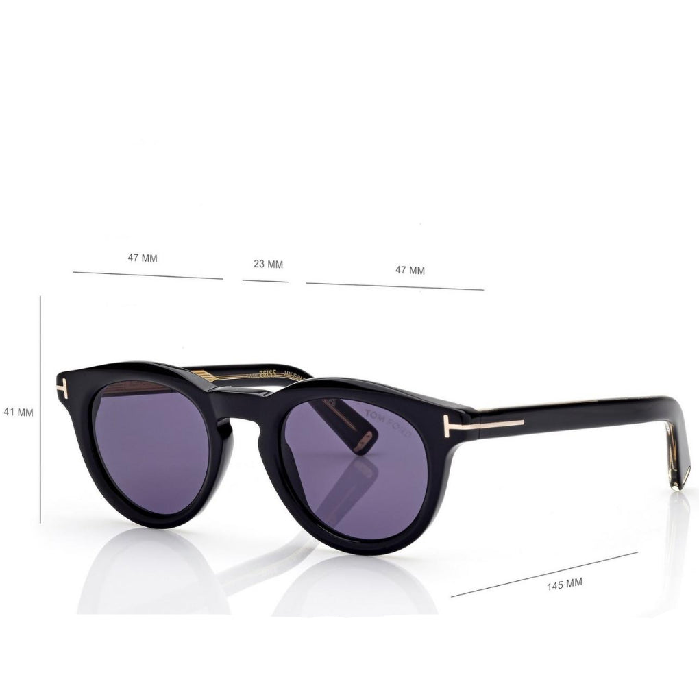 Tom Ford Men Pantos Round Frame Black Sunglasses